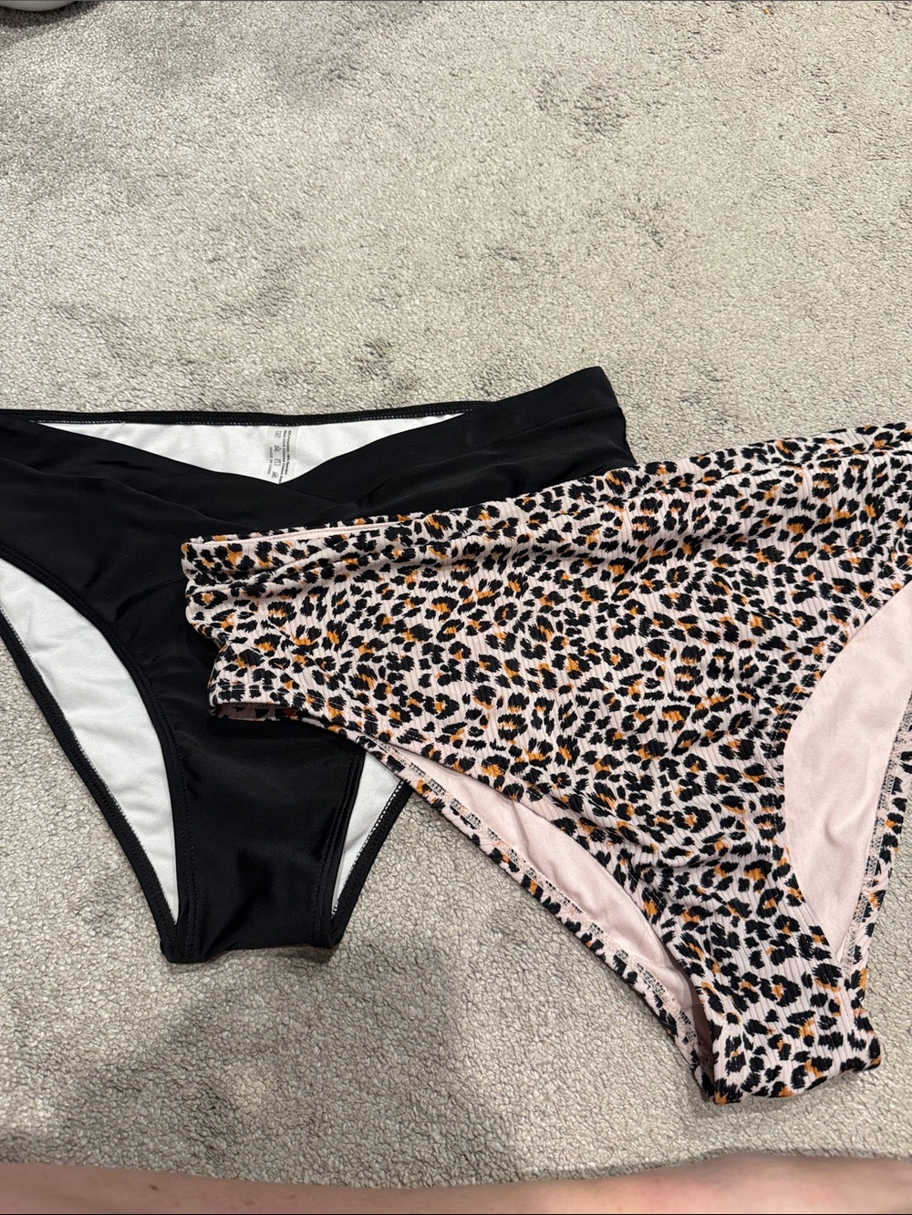 Xhilaration Black & Leopard Print Women's Bikini Bottoms